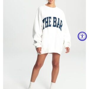 VARSITY SWEATSHIRT WHITE/NAVY BLUE